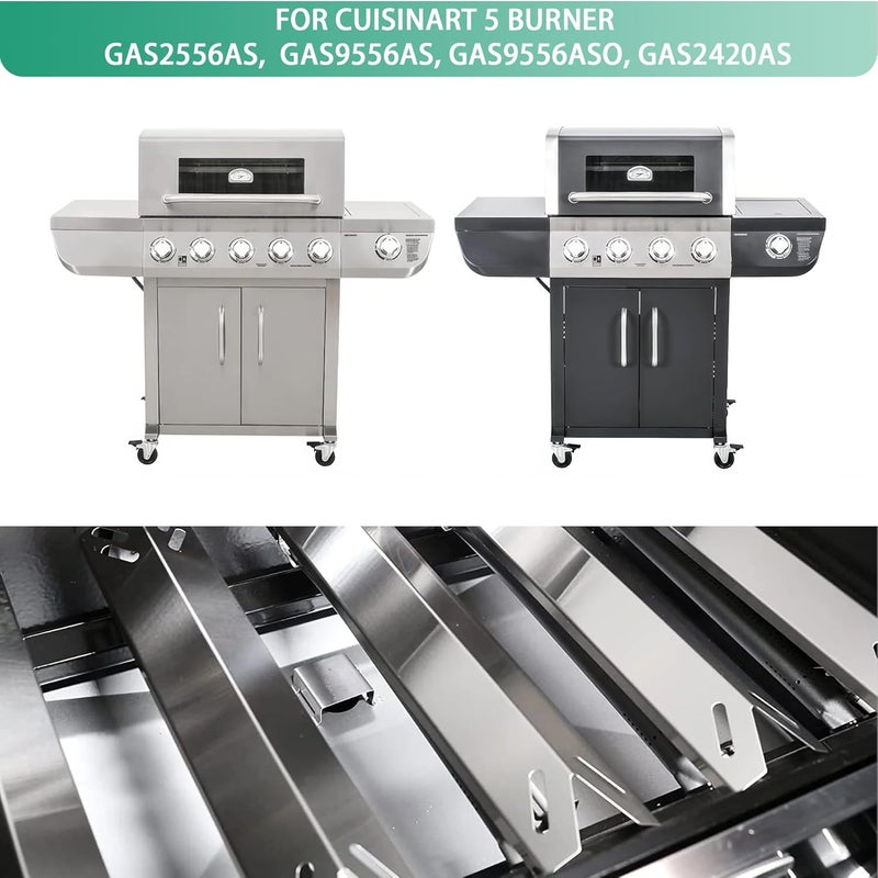 COGRICHBF Grill Replacement Parts for Cuisinart 2556, GAS9556AS, GAS9456AS, GAS2456AS, GAS2556AS, GAS1456ASO, Grill Burner, Heat Plate Parts for Cuisinart 3-In-1 GAS9556AS 5 Burner Propane with Side Burner - Image 2